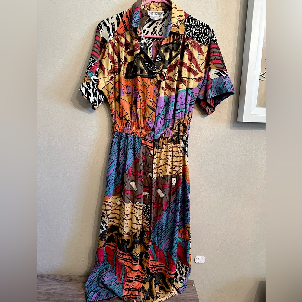 Vintage Women’s Multicolored Print dress size 4 | 80’s